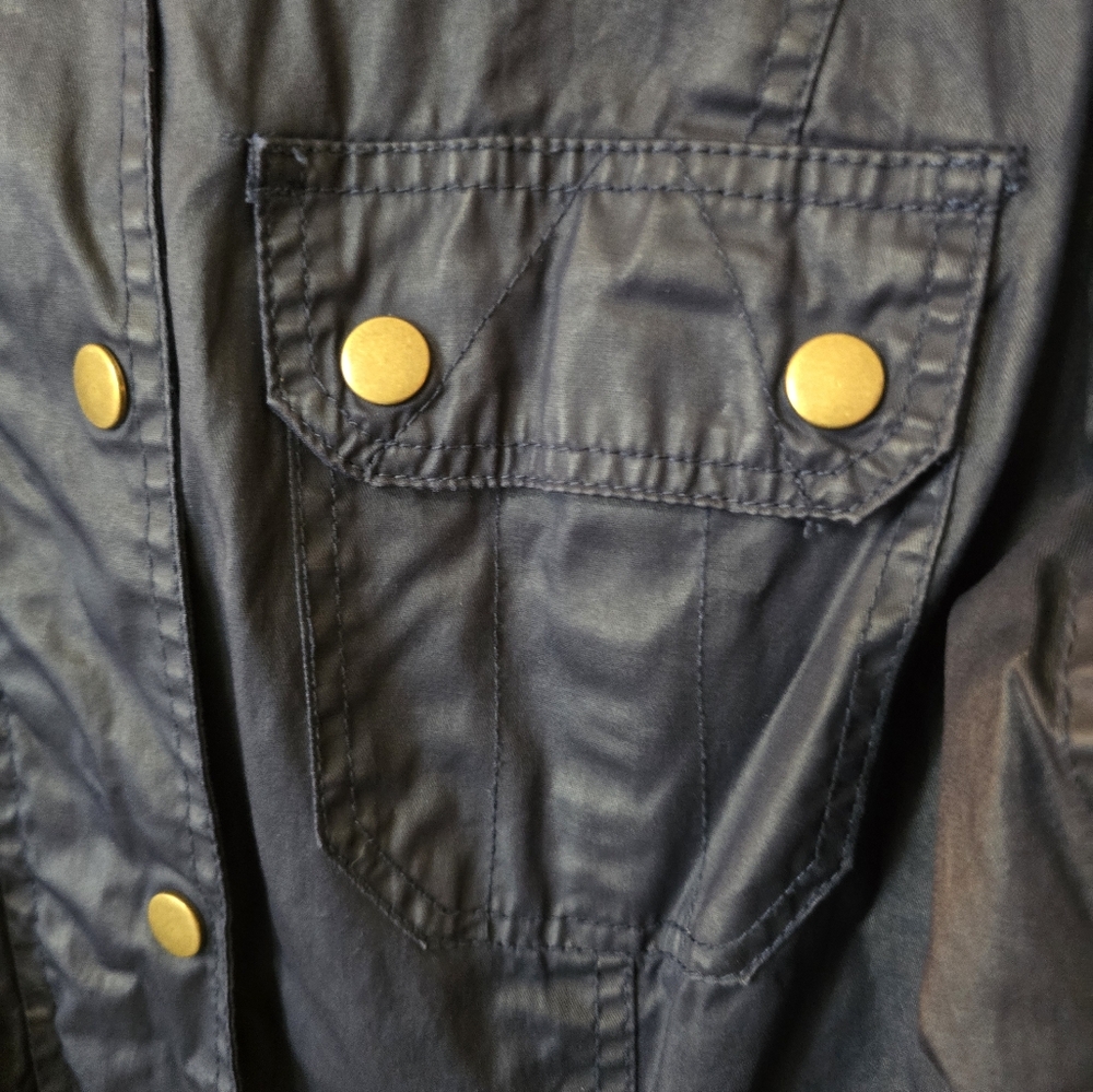 Merona Jacket Size Large Navy Blue Button Up With Zipper Closure - Picture 2 of 12